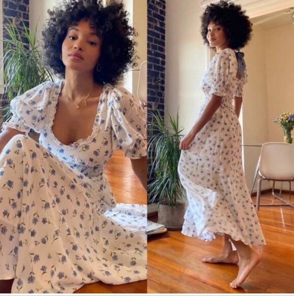 Sister Jane Dresses & Skirts - Sister Jane perennial tiered floral bow prairie style maxi dress Sz Mediun